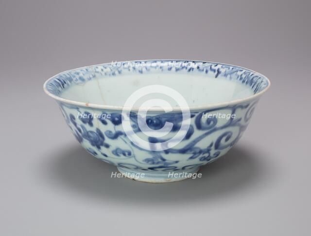 Bowl with Everted Rim and Scrollwork, 15th century. Creator: Unknown.