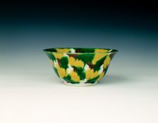 Bowl with egg and spinach glaze, Transitional period, China, 17th century. Creator: Unknown