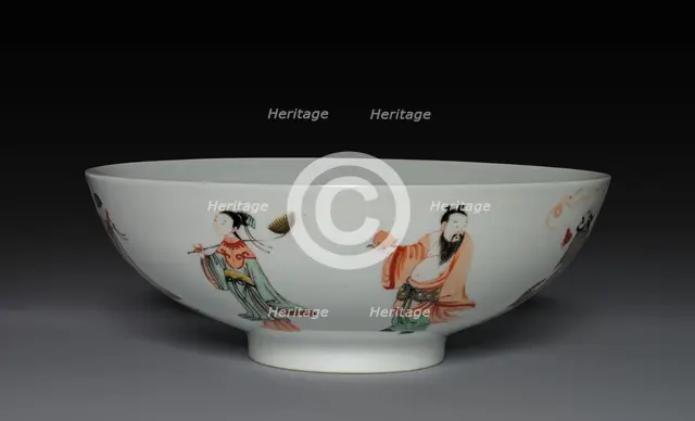 Bowl with Eight Immortals, 1662-1722. Creator: Unknown.