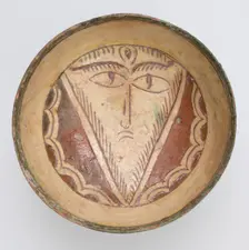 Bowl with Face, Byzantine, 10th-13th century. Creator: Unknown