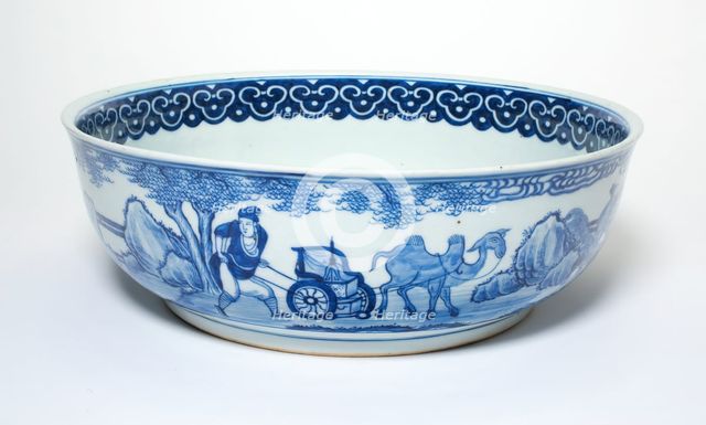 Bowl with Figures in Landscape, Qing dynasty (1644-1911), 19th century. Creator: Unknown.