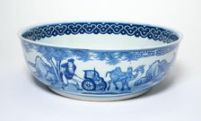 Bowl with Figures in Landscape, Qing dynasty (1644-1911), 19th century. Creator: Unknown