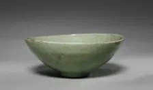 Bowl with Fish and Waves in Relief, 1100s-1200s. Creator: Unknown