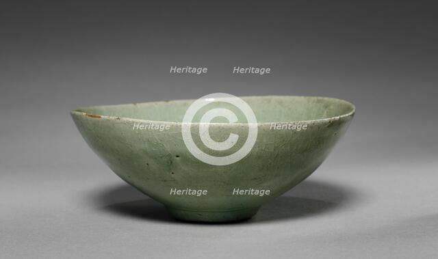 Bowl with Fish and Waves in Relief, 1100s-1200s. Creator: Unknown.