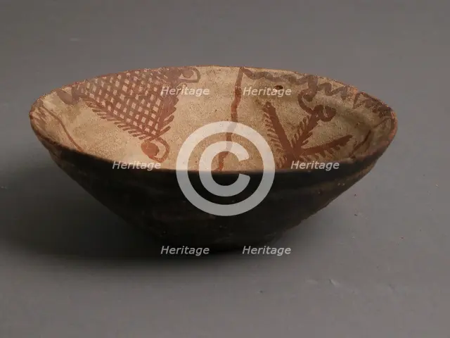 Bowl with Floral Motifs, Coptic, 4th-7th century. Creator: Unknown.