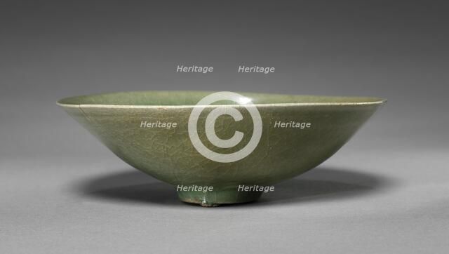 Bowl with Floral Scroll Design in Relief, 1200s. Creator: Unknown.