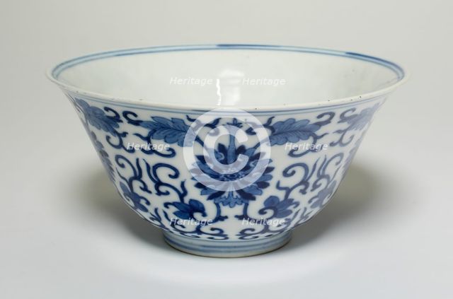 Bowl with Floral Scrolls, Qing dynasty (1644-1911), Guangxu reign mark and period (1875-1908). Creator: Unknown.