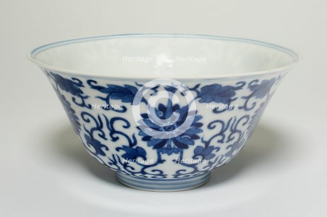 Bowl with Floral Scrolls, Qing dynasty (1644-1911), Guangxu reign mark and period (1875-1908). Creator: Unknown.