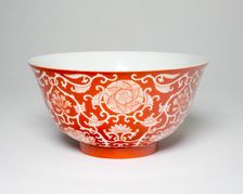 Bowl with Floral Scrolls, Qing dynasty (1644-1911), Daoguang period (1821-1850). Creator: Unknown