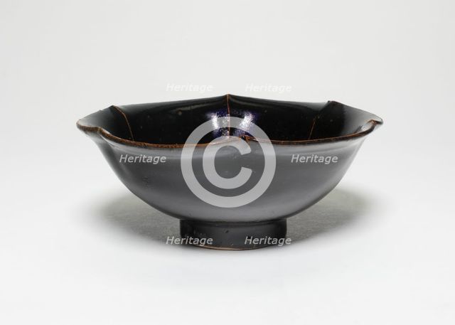 Bowl with Foliate Rim and White Ribs, Song dynasty (960-1279). Creator: Unknown.