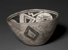 Bowl with Geometeric Design, Warped (Three-part Design), c 1000- 1150. Creator: Unknown