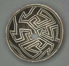 Bowl with Geometic Design (Two-part Pinwheel), c 1000-1150. Creator: Unknown