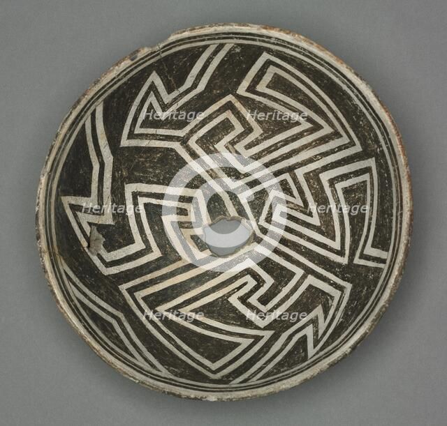 Bowl with Geometic Design (Two-part Pinwheel), c 1000-1150. Creator: Unknown.