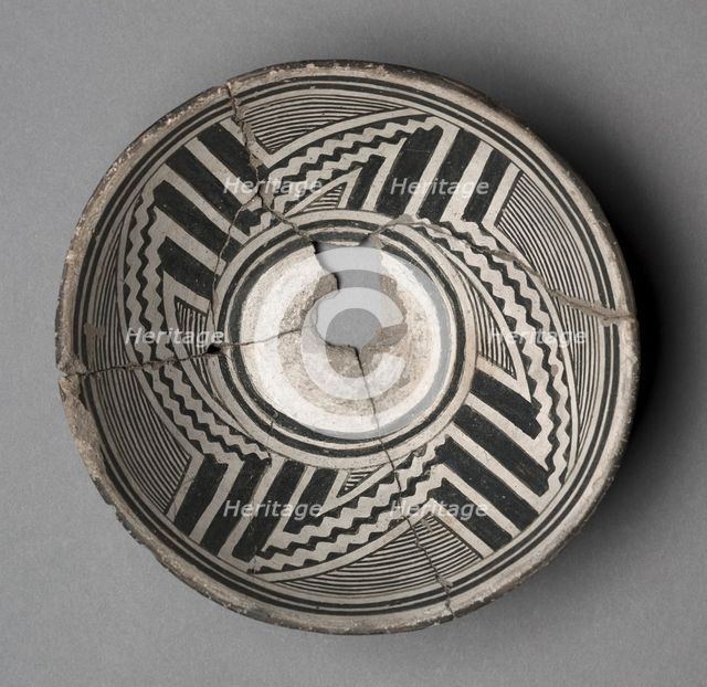 Bowl with Geometric Design (Four- Part Pinwheel), c 1000- 1150. Creator: Unknown.
