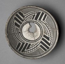 Bowl with Geometric Design (Four- Part Pinwheel), c 1000- 1150. Creator: Unknown