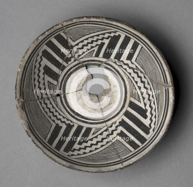 Bowl with Geometric Design (Four- Part Pinwheel), c 1000- 1150. Creator: Unknown.