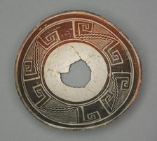 Bowl with Geometric Design (Four- part Stepped- Fret Design), c 1000-1150. Creator: Unknown
