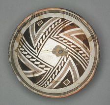 Bowl with Geometric Design (Two- part Design), c. 1000-1150. Creator: Unknown