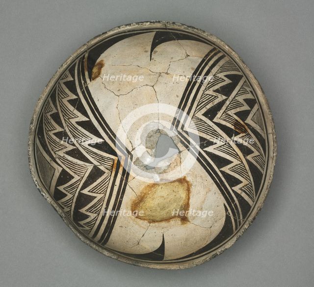 Bowl with Geometric Design (Two- part Feather), c 1000- 1150. Creator: Unknown.