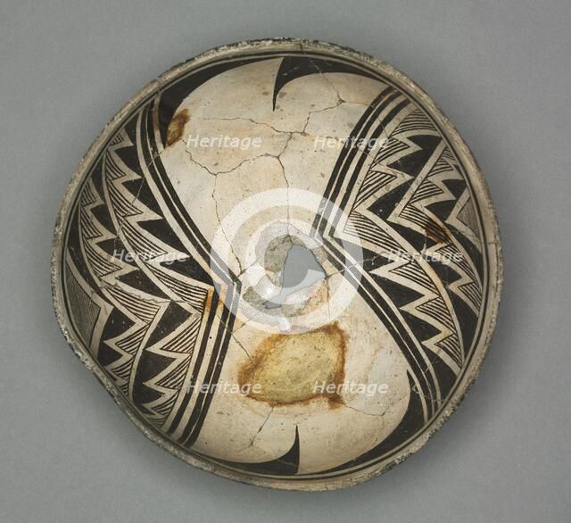 Bowl with Geometric Design (Two- part Feather), c 1000- 1150. Creator: Unknown.