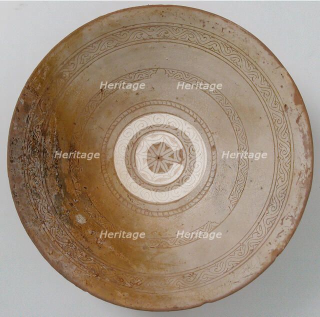 Bowl with Geometric Rosette, Byzantine, 1100-1150. Creator: Unknown.