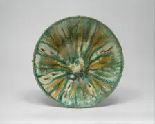 Bowl with Green, Yellow, and Brown Splashed Decoration, Iran, 10th century. Creator: Unknown