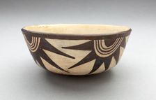 Bowl with Half-Circle with Projections Motifs Descending from Rim, 180 B.C./A.D. 500. Creator: Unknown