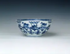 Bowl with horses carrying books, Qing dynasty, Kangxi period, China, 1662-1722. Creator: Unknown