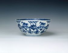 Bowl with horses carrying books, Qing dynasty, Kangxi period, China, 1662-1722. Creator: Unknown