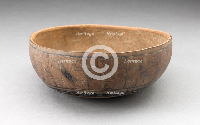 Bowl with Incised and Painted Textile-Like Motifs, 15th/16th century. Creator: Unknown.