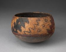 Bowl with Incised and Painted Zigzag Motif, 650/150 B.C. Creator: Unknown