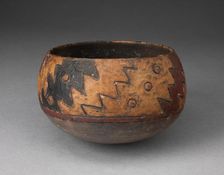 Bowl with Incised and Painted Zigzag Motif, 650/150 B.C. Creator: Unknown