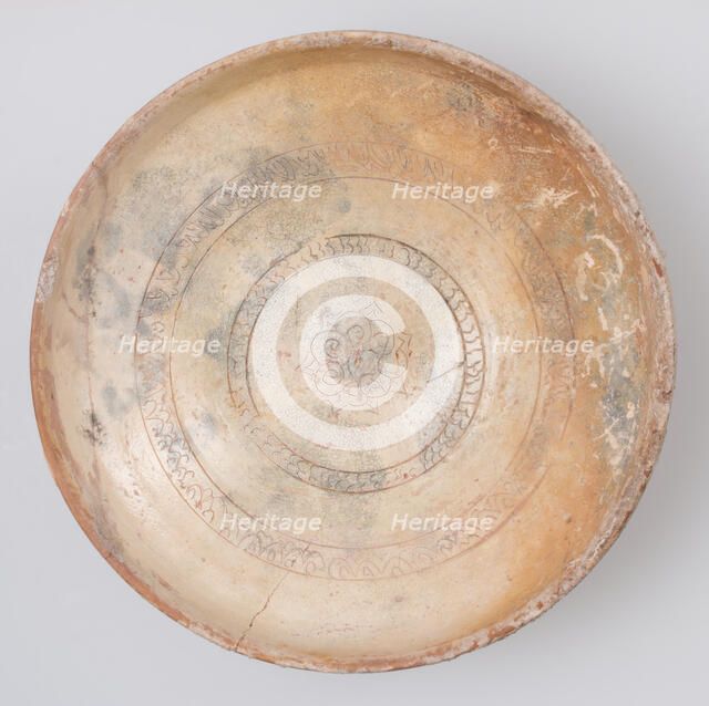 Bowl with incised decoration, Byzantine, 10th-13th century. Creator: Unknown.