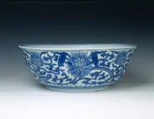 Bowl with Indian lotus decoration, Qing dynasty, Kangxi period, China, 1662-1722. Creator: Unknown