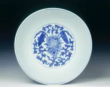 Bowl with Indian lotus decoration, Qing dynasty, Kangxi period, China, 1662-1722. Creator: Unknown
