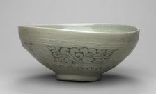 Bowl with Inlaid Chrysanthemum and Lychee Design, 1300s. Creator: Unknown