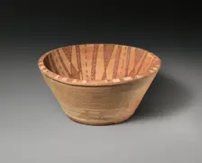 Bowl with Interior Geometric Decoration, Coptic, 4th-7th century. Creator: Unknown