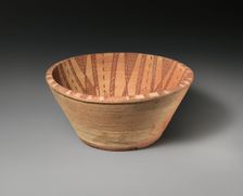 Bowl with Interior Geometric Decoration, Coptic, 4th-7th century. Creator: Unknown