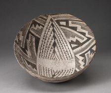 Bowl with Large Diamond-Shaped Area Interior with Dotted Lines and Diamonds..., A.D. 950/1400. Creator: Unknown