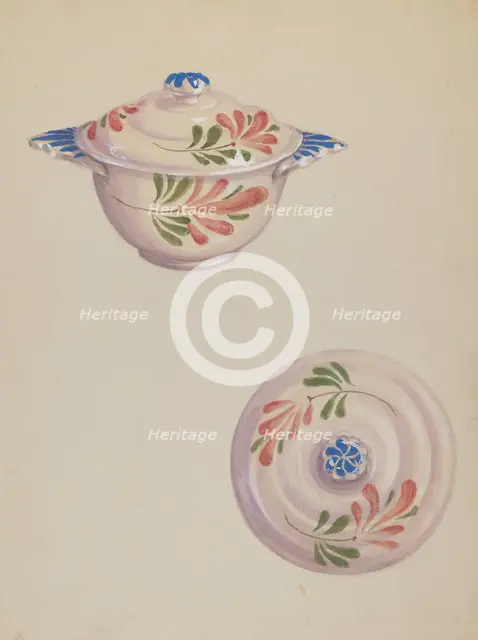 Bowl with Lid, c. 1937. Creator: Eva Wilson.