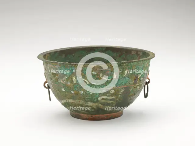 Bowl with painted designs, Han dynasty, 206 BCE-220 CE. Creator: Unknown.