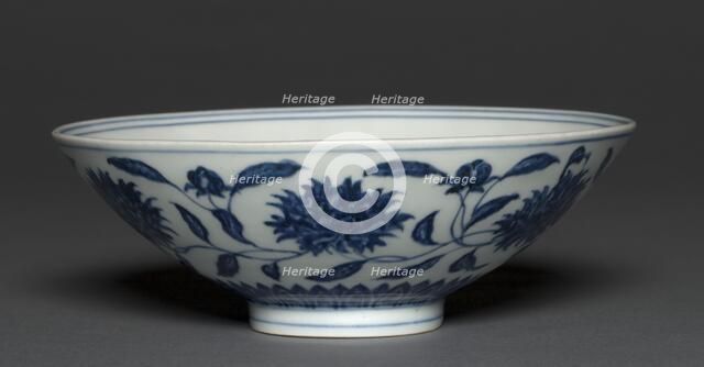 Bowl with Peony Decoration, 1426-1435. Creator: Unknown.