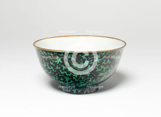 Bowl with Peonies, Qing dynasty (1644-1911), 18th century. Creator: Unknown.