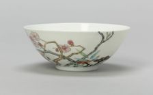 Bowl with Plum, Peach, Bamboo, and Lingzhi Mushrooms, Qing dynasty, Yongzheng reign (1723-1735). Creator: Unknown