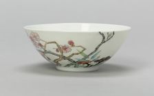 Bowl with Plum, Peach, Bamboo, and Lingzhi Mushrooms, Qing dynasty, Yongzheng reign (1723-1735). Creator: Unknown
