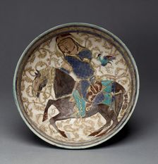 Bowl with Prince on Horseback, Iran, 12th-13th century. Creator: Unknown