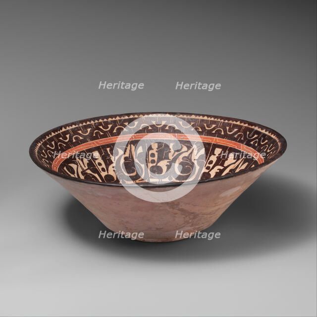 Bowl with Pseudo-Inscriptional Design, Uzbekistan, 10th century. Creator: Unknown.