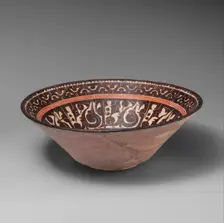 Bowl with Pseudo-Inscriptional Design, Uzbekistan, 10th century. Creator: Unknown