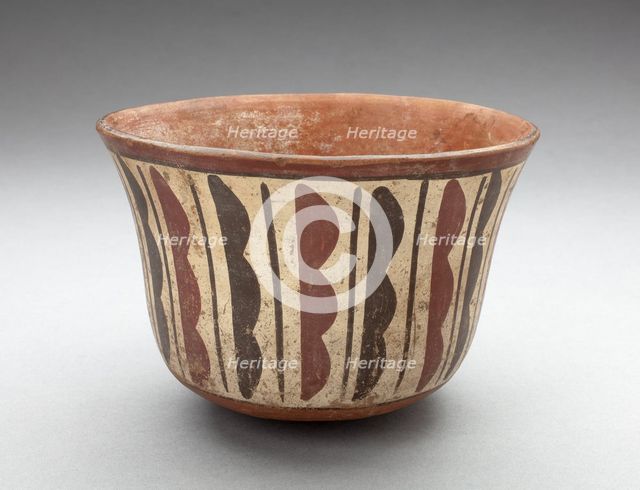 Bowl with Repeated Curved and Straight Vertical Motifs, 180 B.C./A.D. 500. Creator: Unknown.