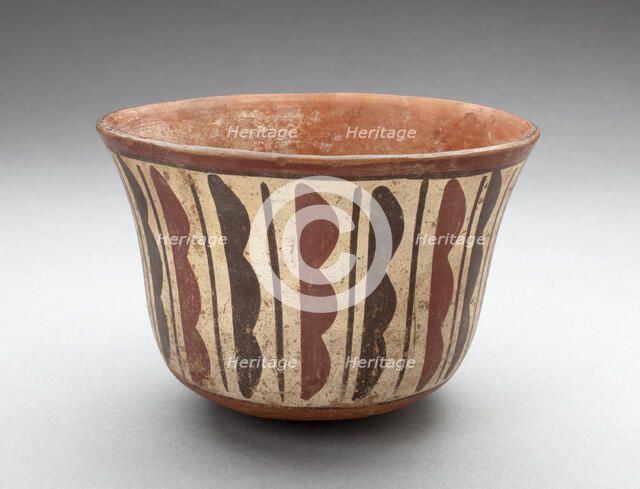 Bowl with Repeated Curved and Straight Vertical Motifs, 180 B.C./A.D. 500. Creator: Unknown.